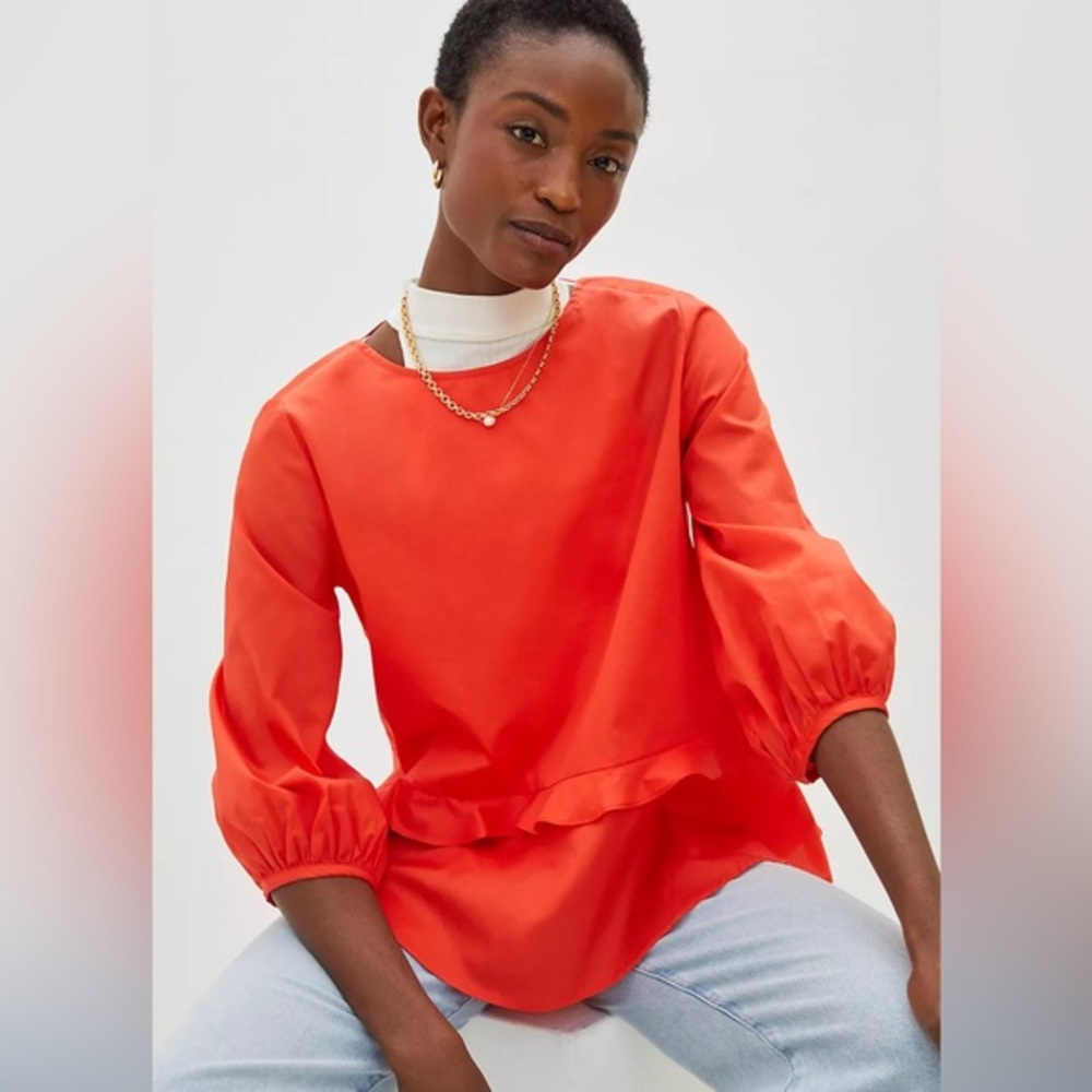 NWT Harshman Arpina Blouse in bright Coral - Picture 1 of 8